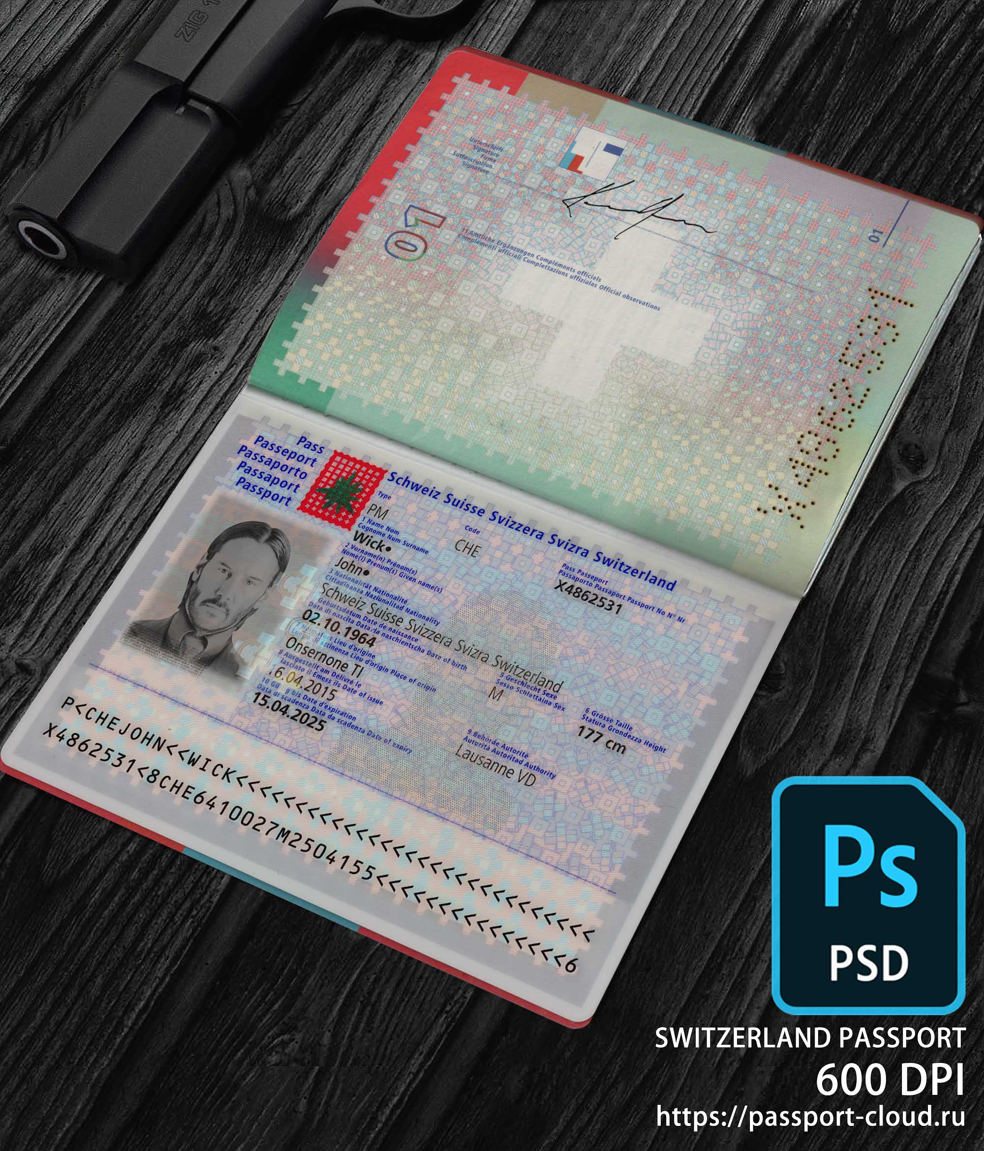 Switzerland Passport 2010+ PSD1