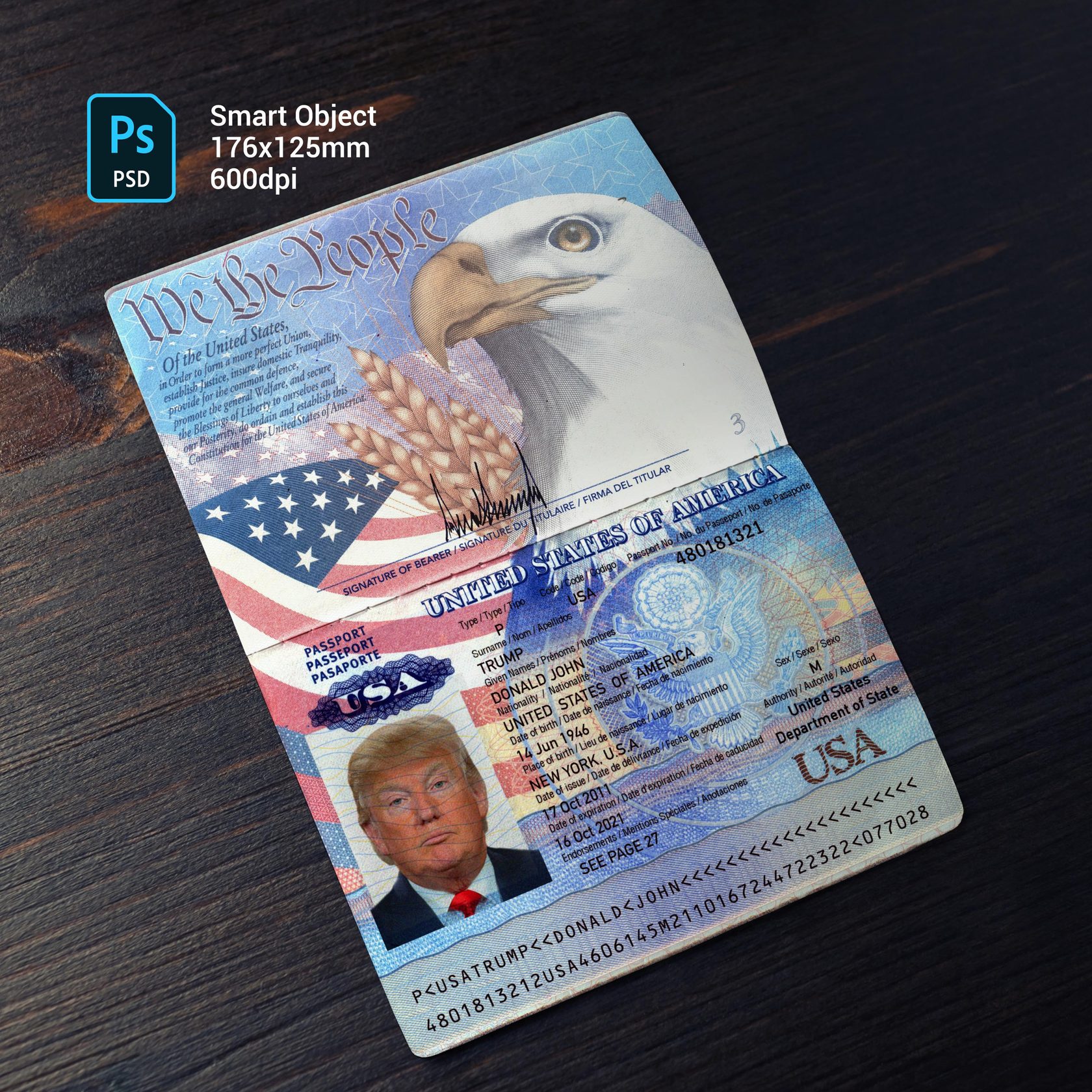 United States of America Passport 2006+ PSD1