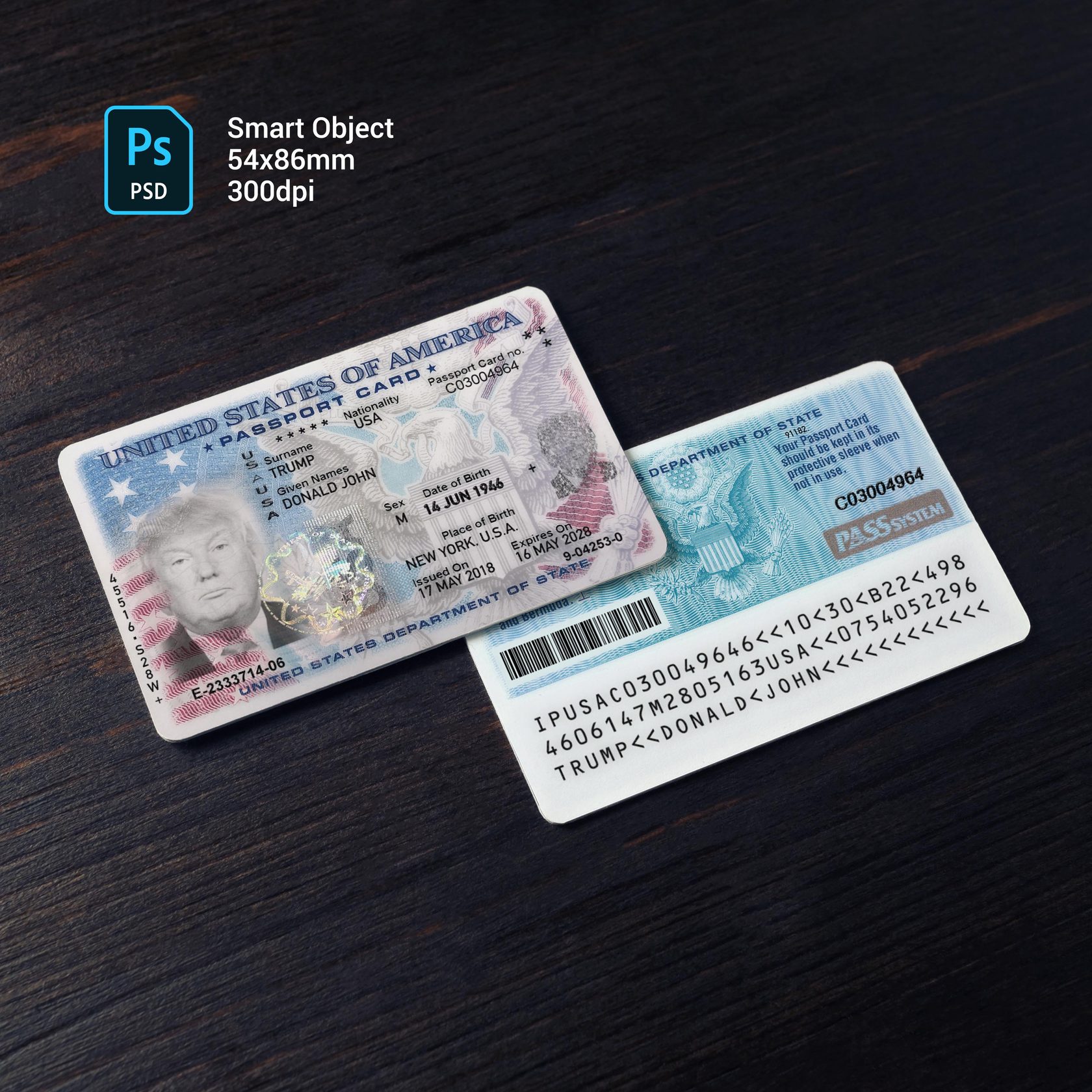 USA ID Card 2008+ PSD1