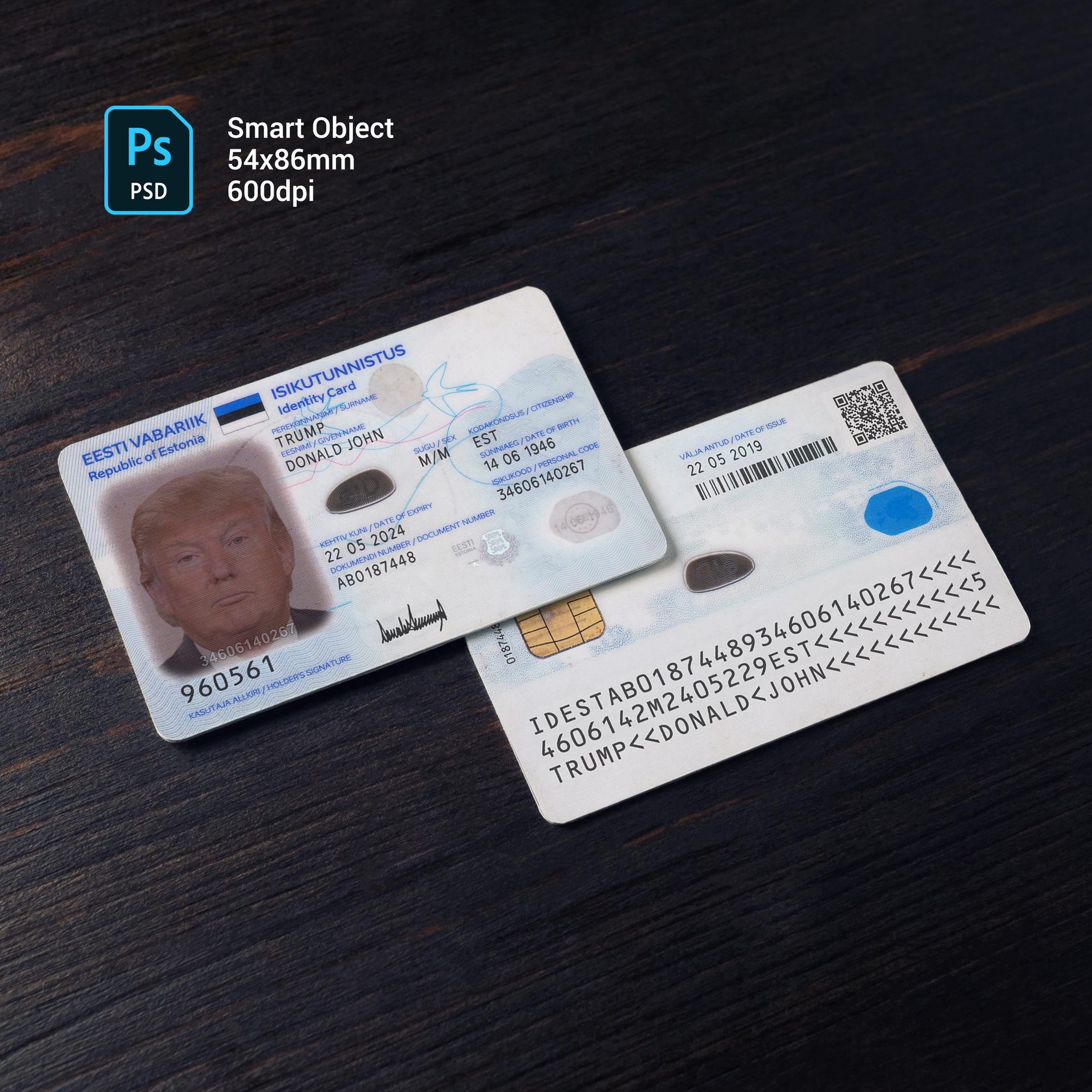 Estonia ID Card 2018+ PSD1