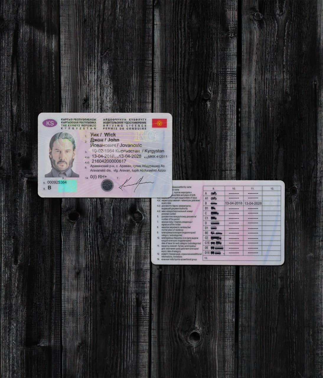Kyrgyzstan Driver License 2012+2