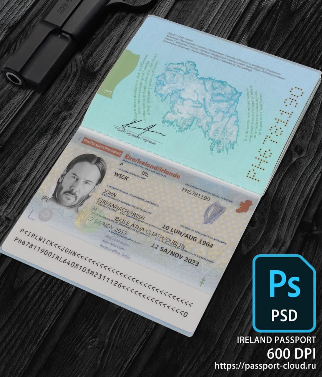 Ireland Passport 2013+ PSD1