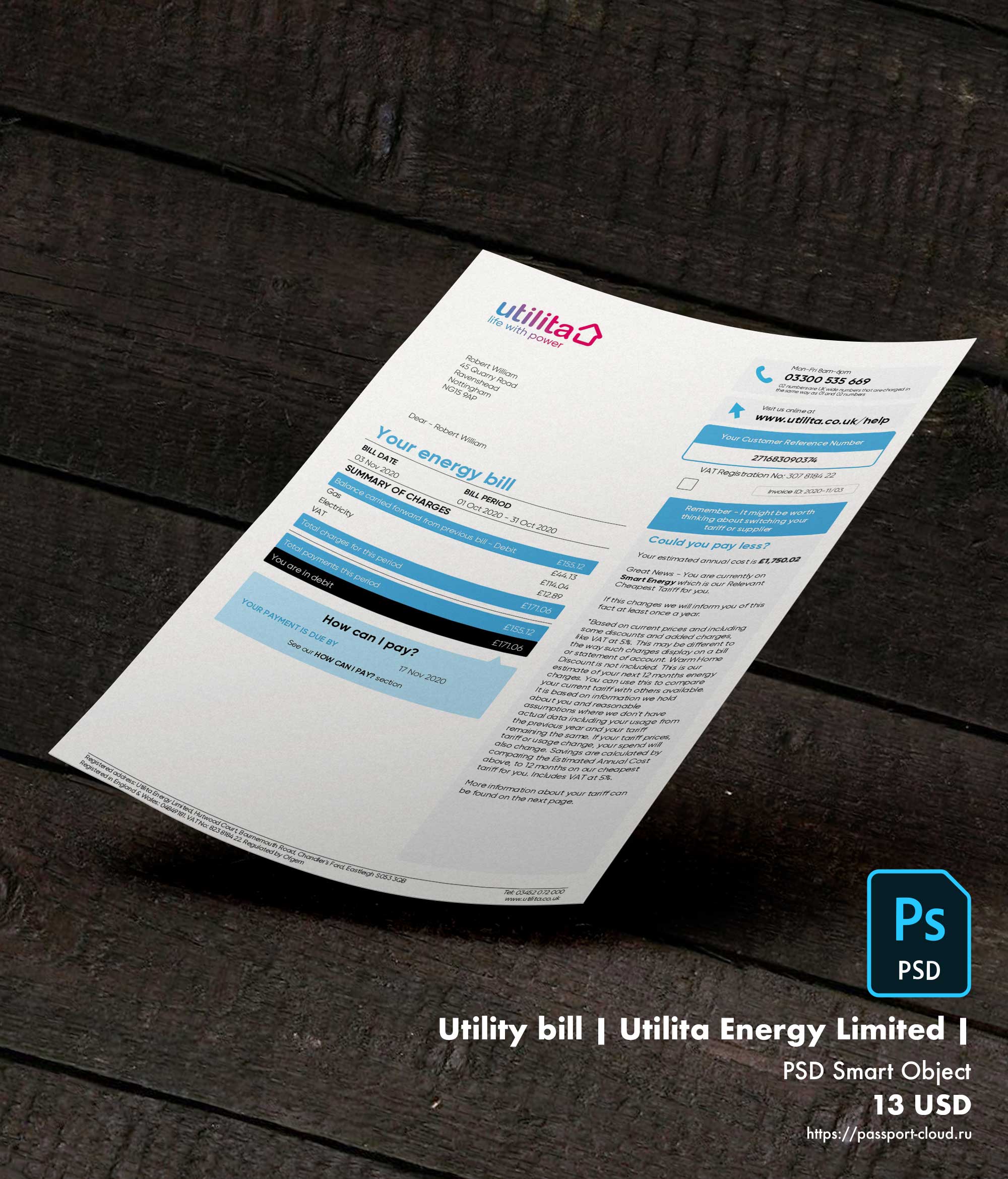 Utility bill | Utilita Energy Limited | UK | United Kingdom |1