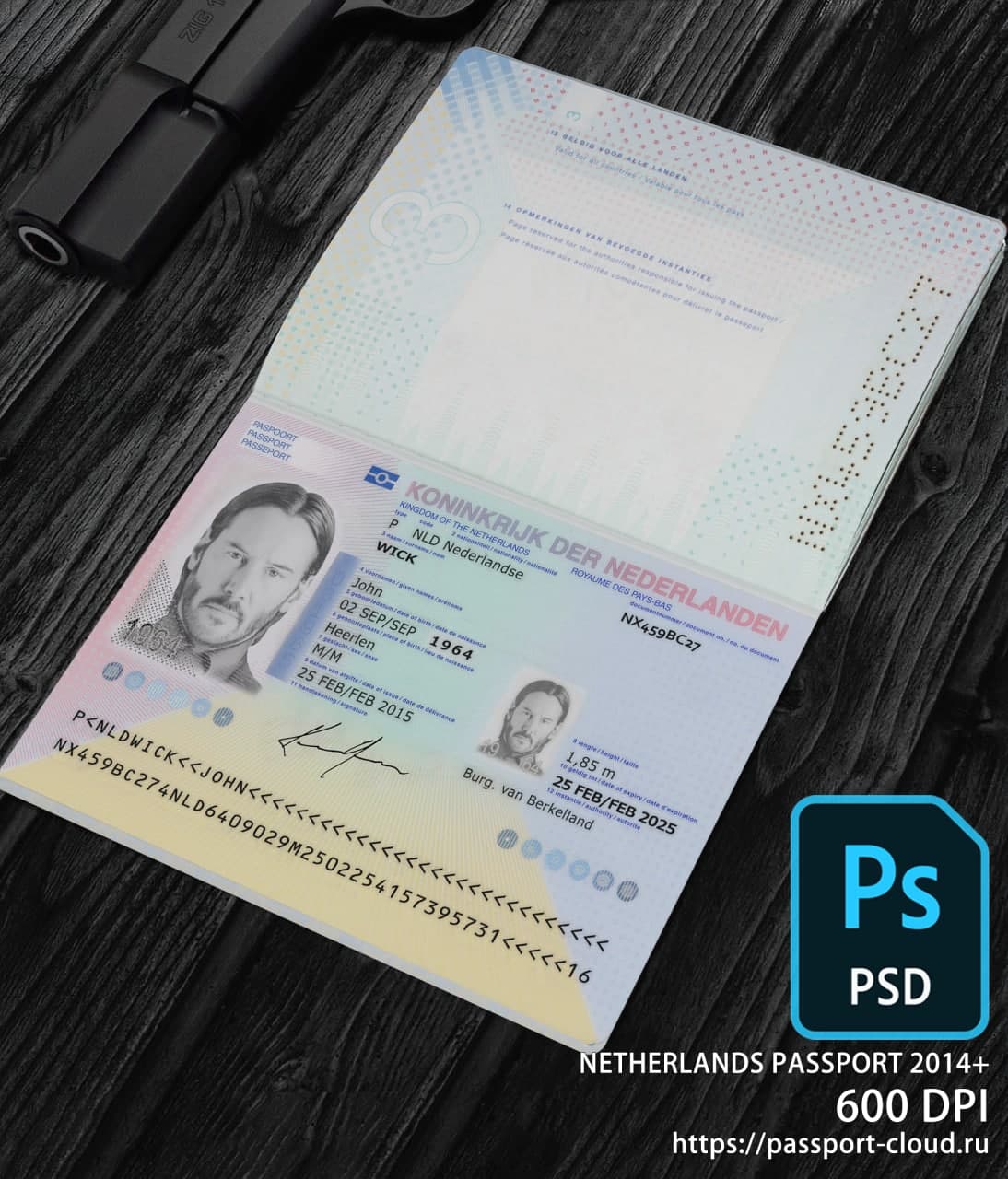 Netherlands Passport 2014+ PSD1