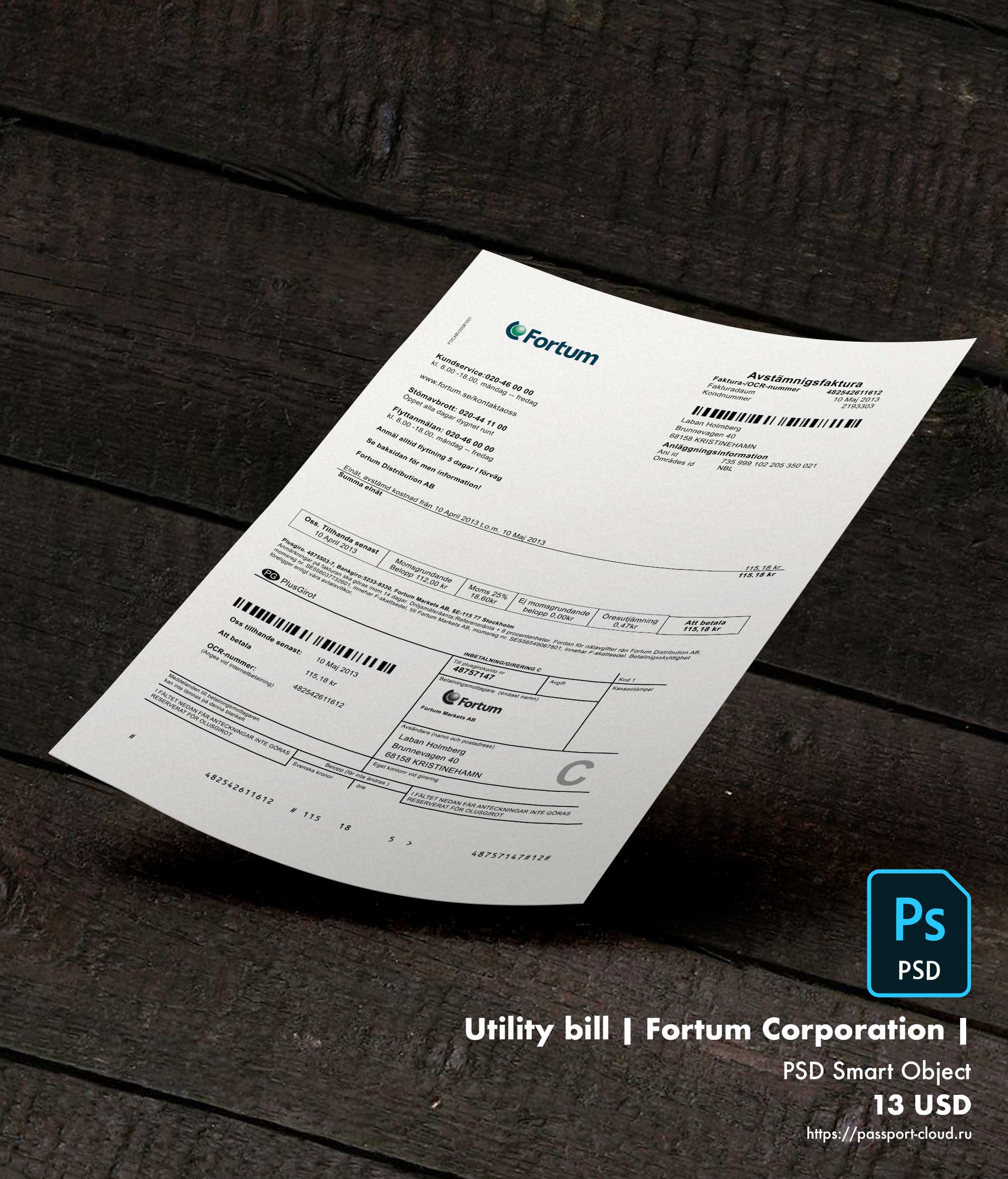 Utility bill | Fortum Corporation | Finland | 1