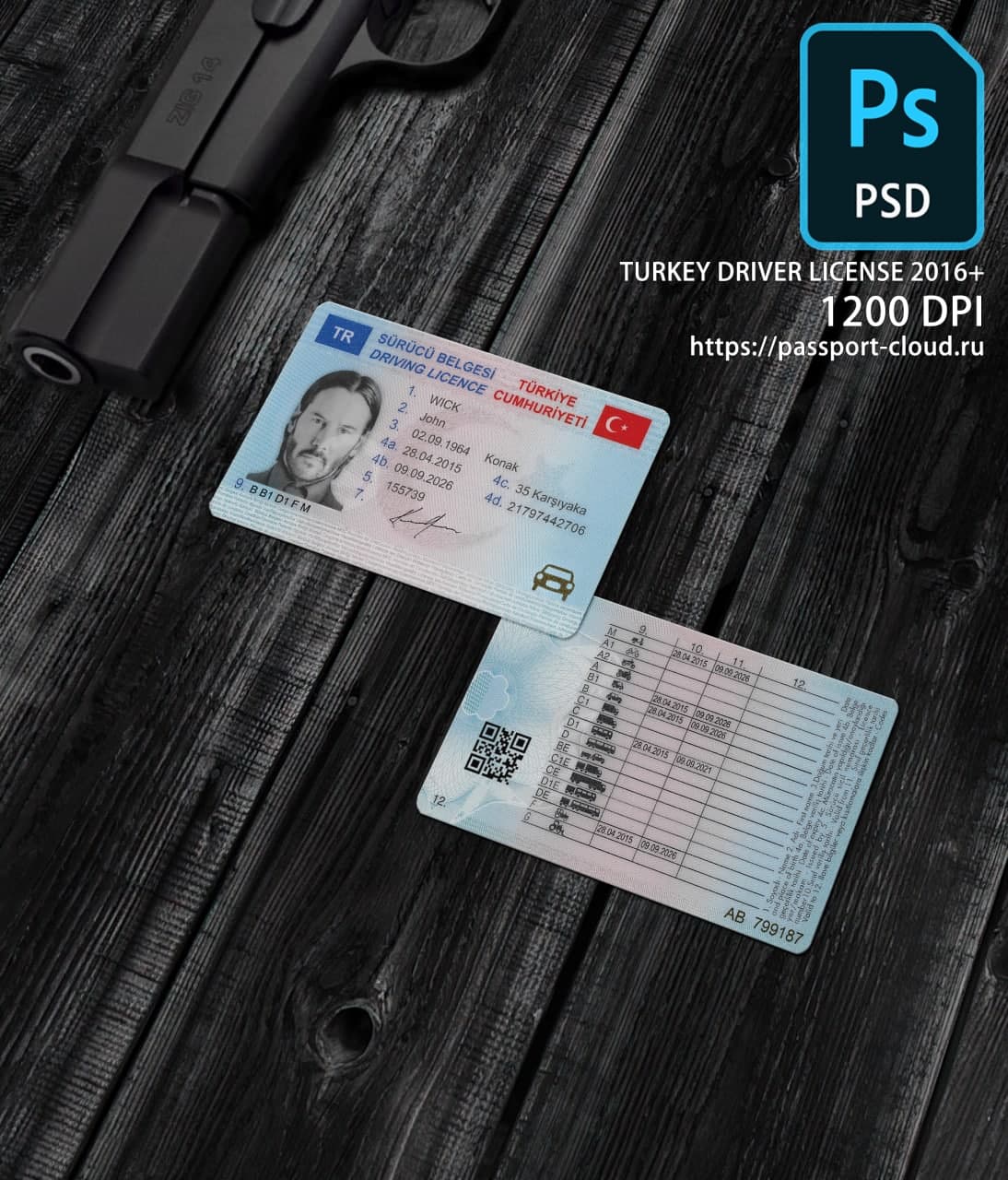 Turkey Driver License 2016+ PSD1