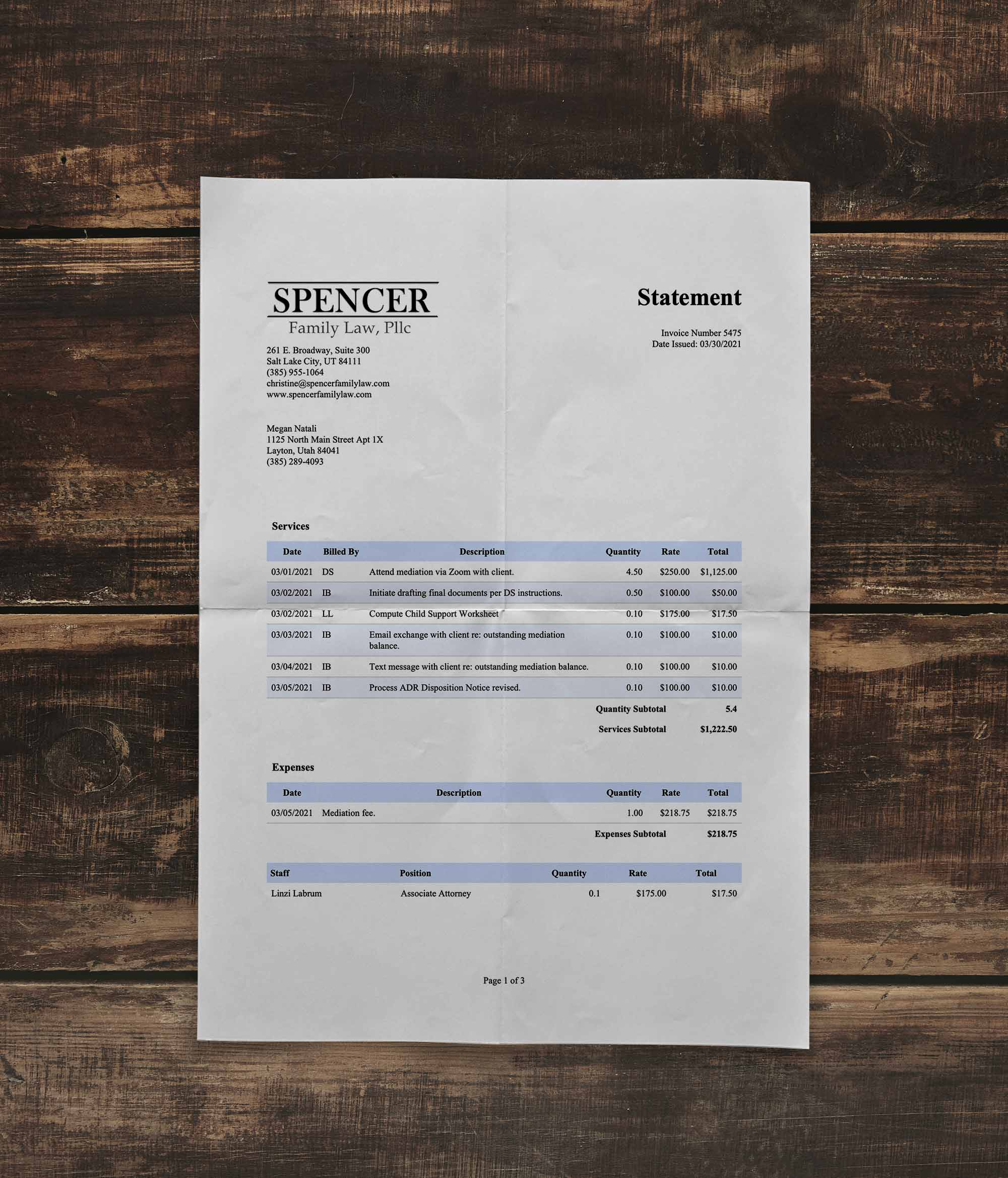 Statement | Spencer Family Law | USA | 2