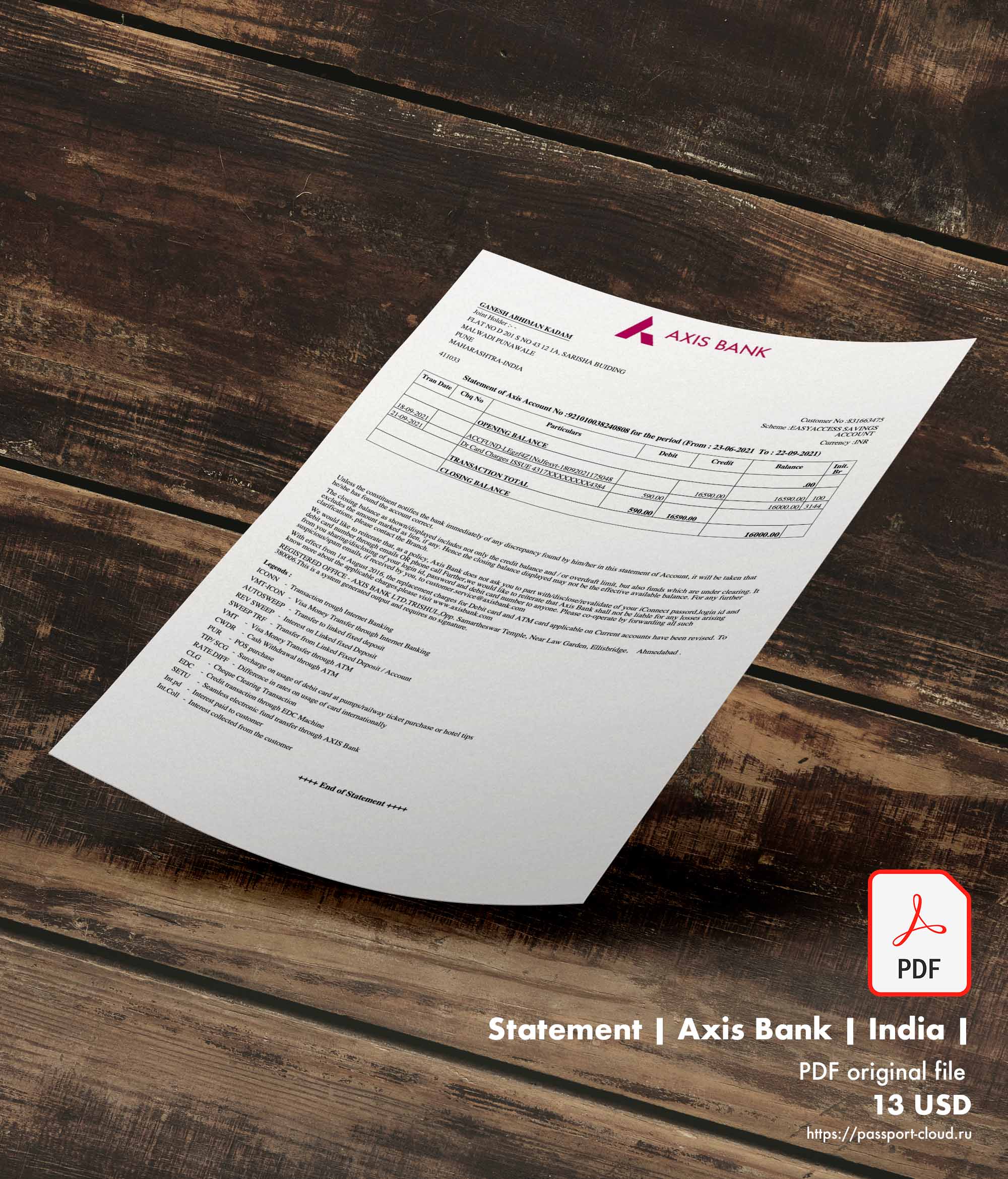 Statement | Axis Bank | India |1
