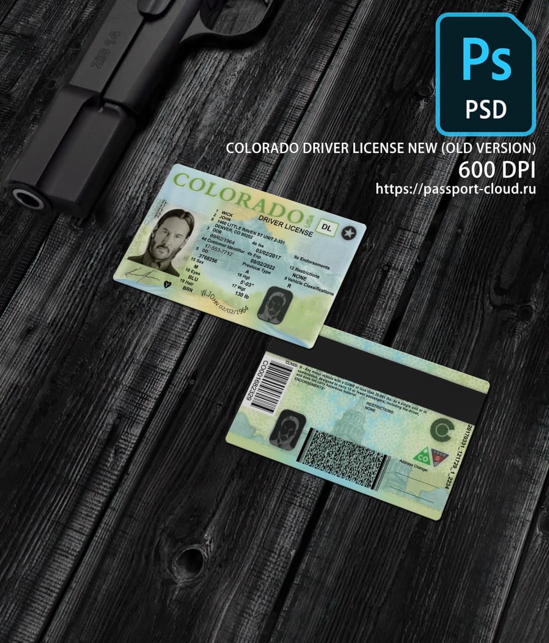 Colorado Driver License PSD v11