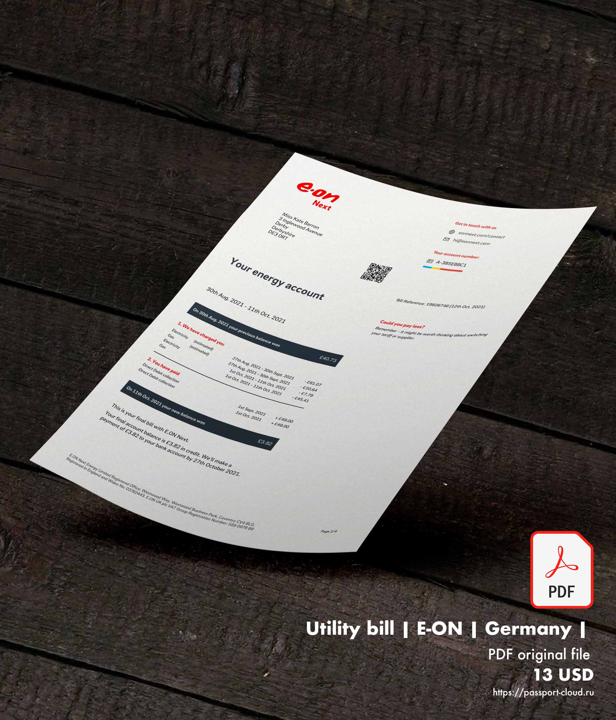 Utility bill | E-ON | Germany | 1