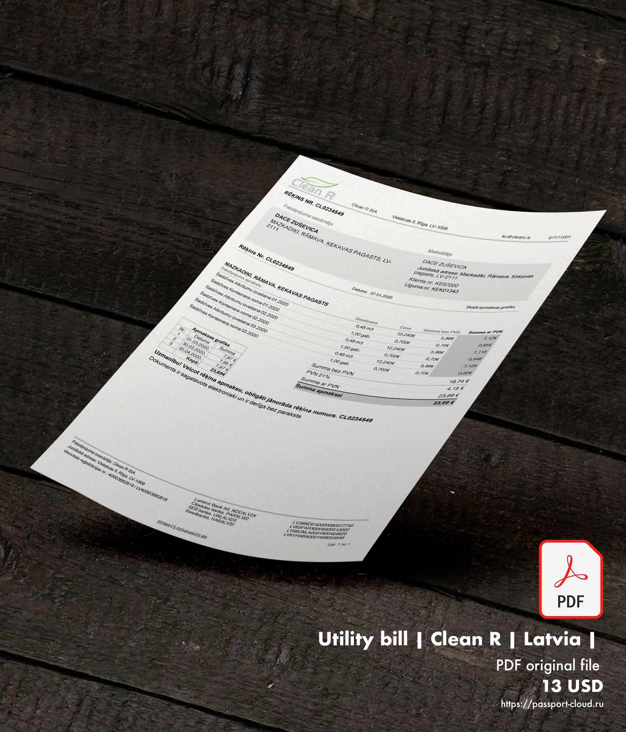 Utility bill | Clean R | Latvia | 1