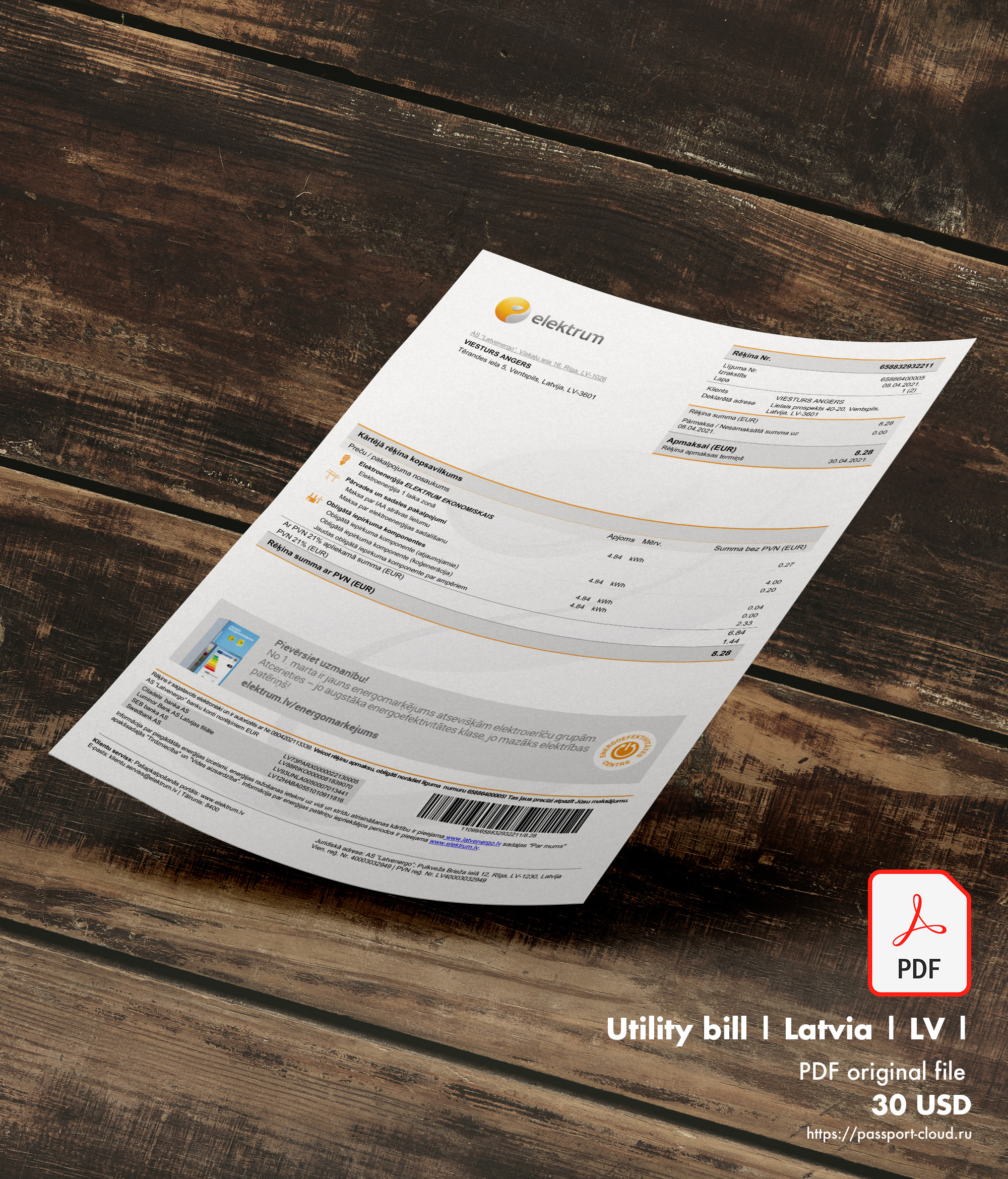 Utility bill  | Latvia1