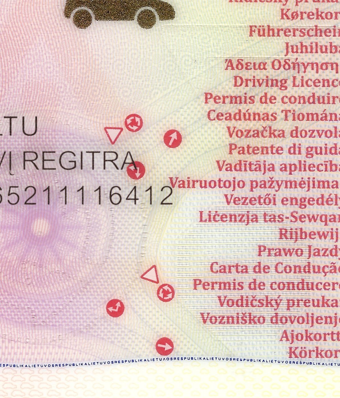 Lithuania Driver License 2013+-4
