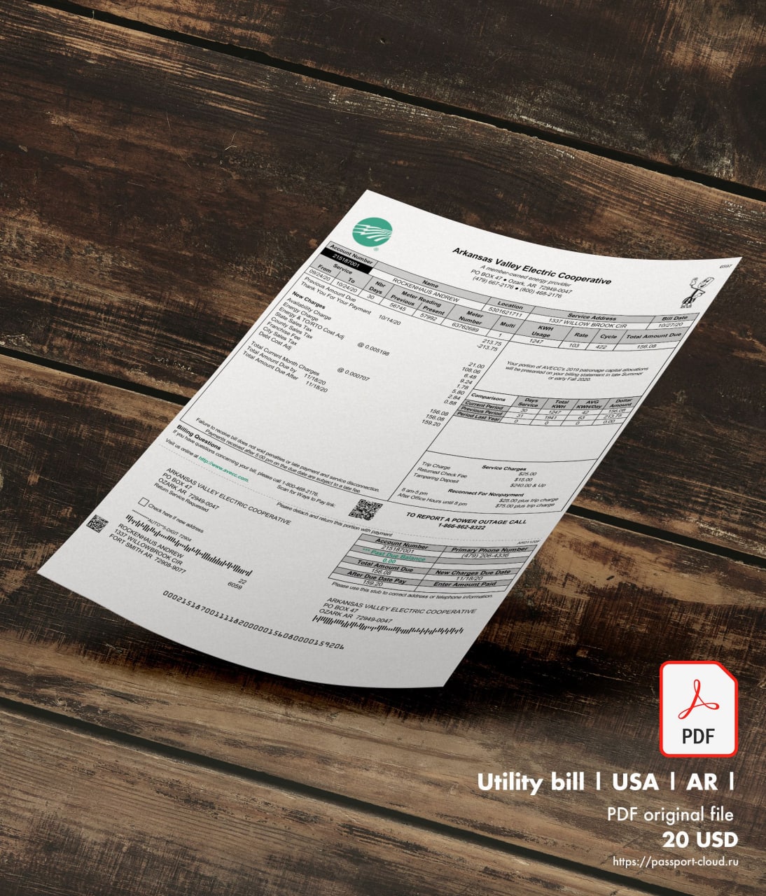 Utility bill | AVECC | USA | AR1