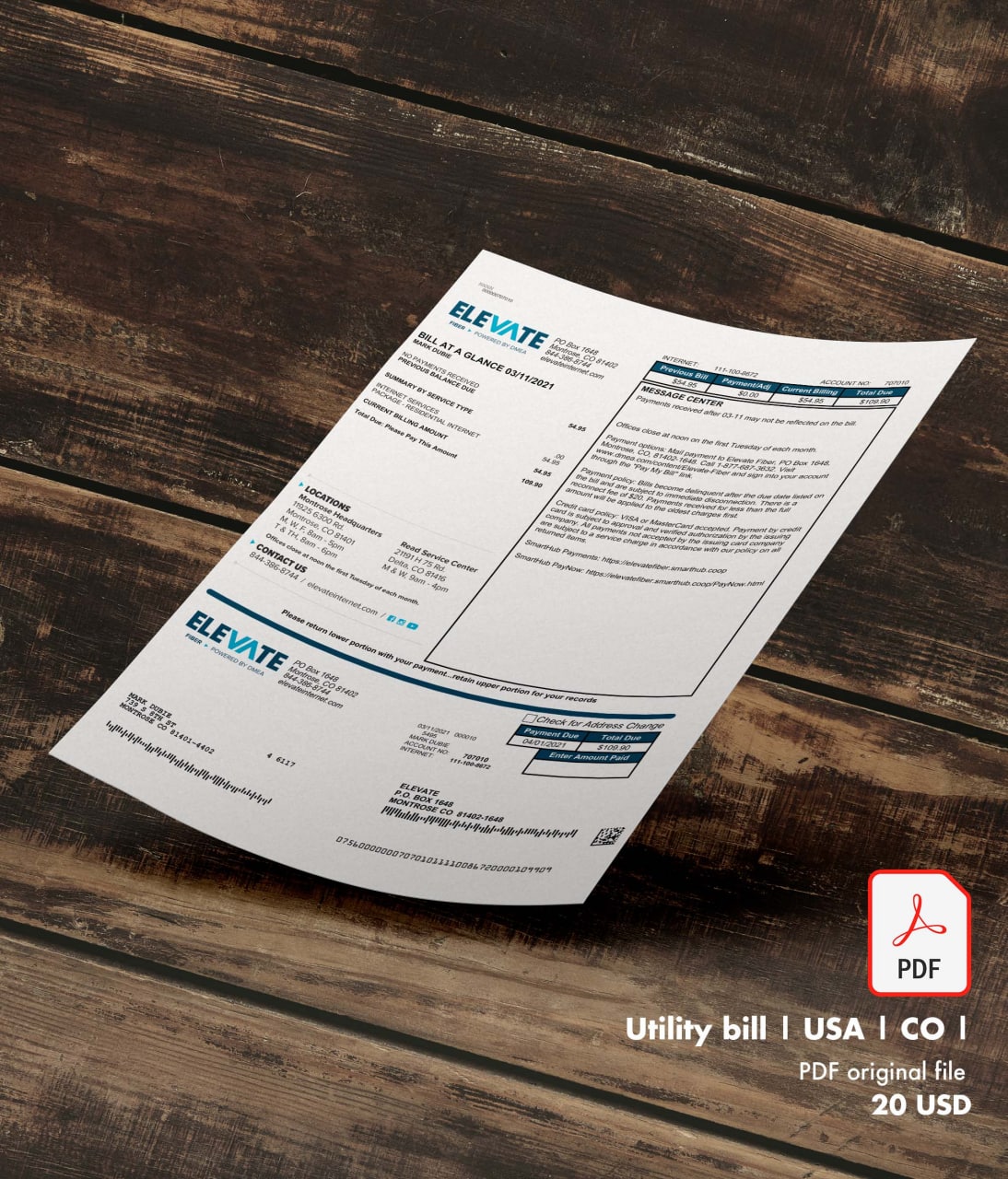 United States of America Bill Template1