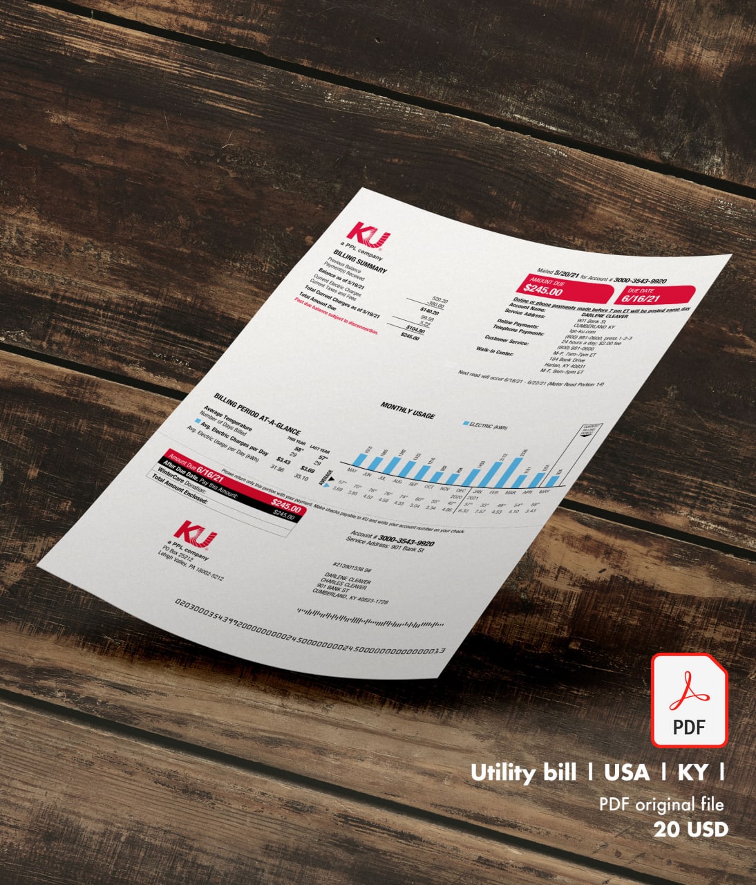 Utility bill | LGE | USA | KY1