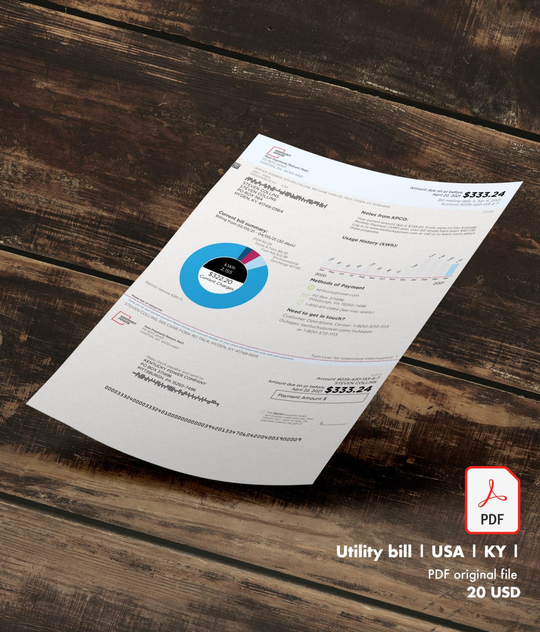 Utility bill | Kentucky Power | USA | KY1
