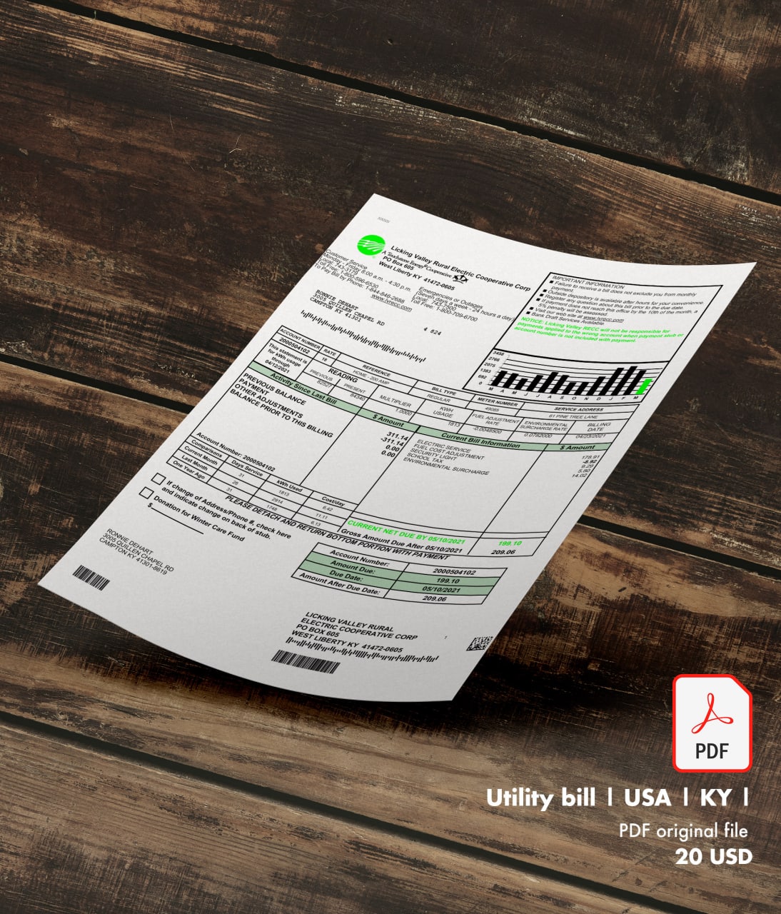 Utility bill | LVREC Corp | USA | KY1