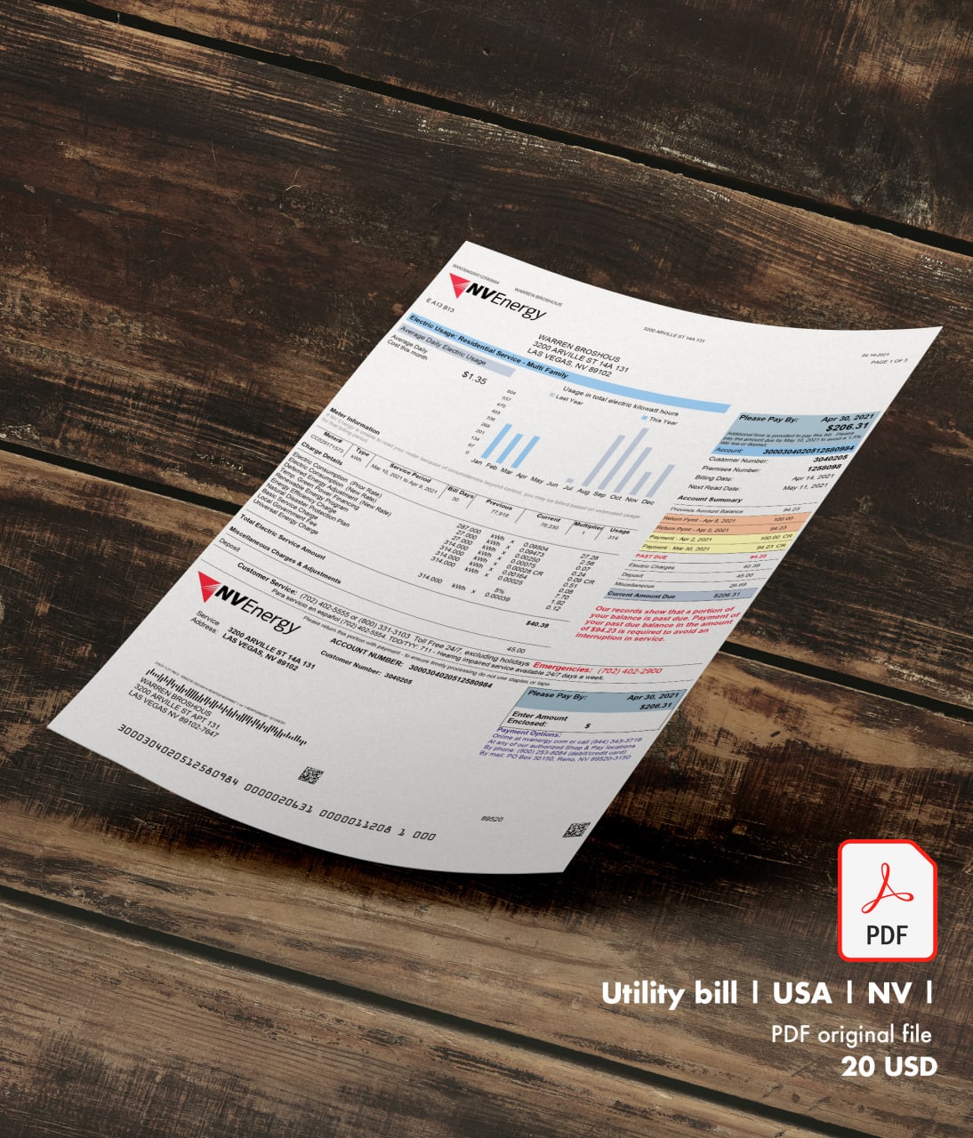 Utility bill | NVenergy | USA | NV1